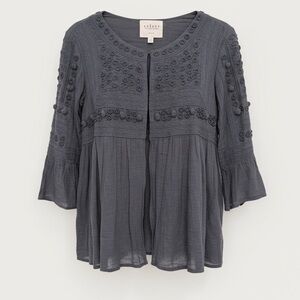 Velvet Embroidered Top